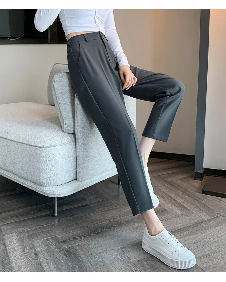 Corporate Girl Straight Leg High Waist Pants