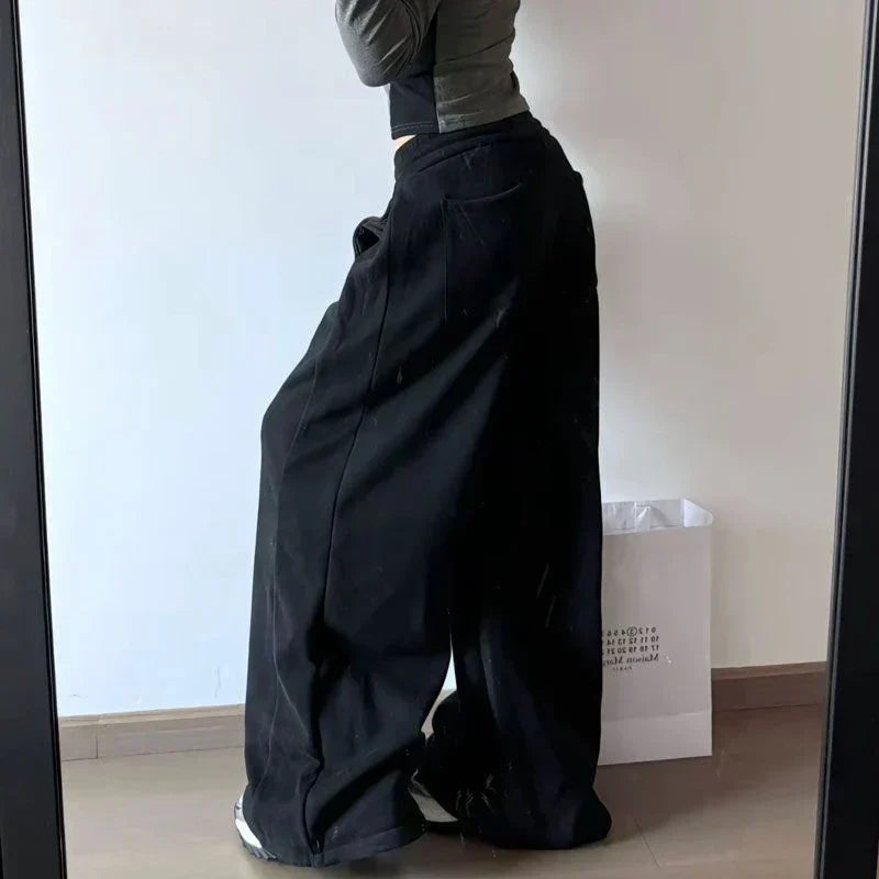 Black Fleece Wide Leg Pants
