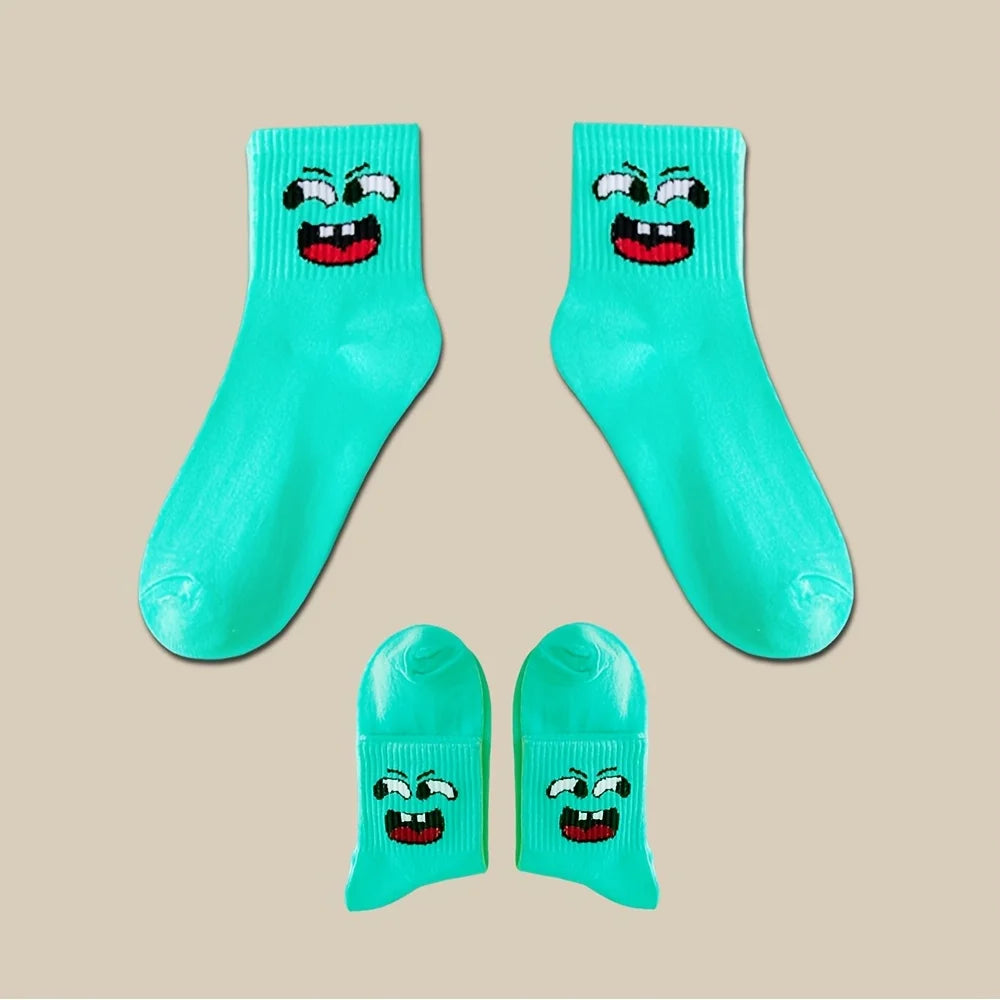 Cute Cartoon Face Socks