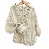 Handmade Romantic Floral Crochet Cardigan