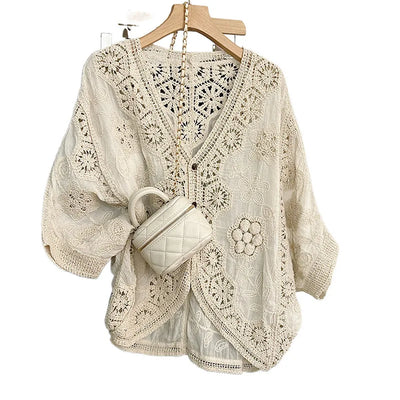 Handmade Romantic Floral Crochet Cardigan