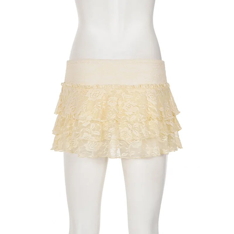 Fairycore Ruffled Lace Up Shorts