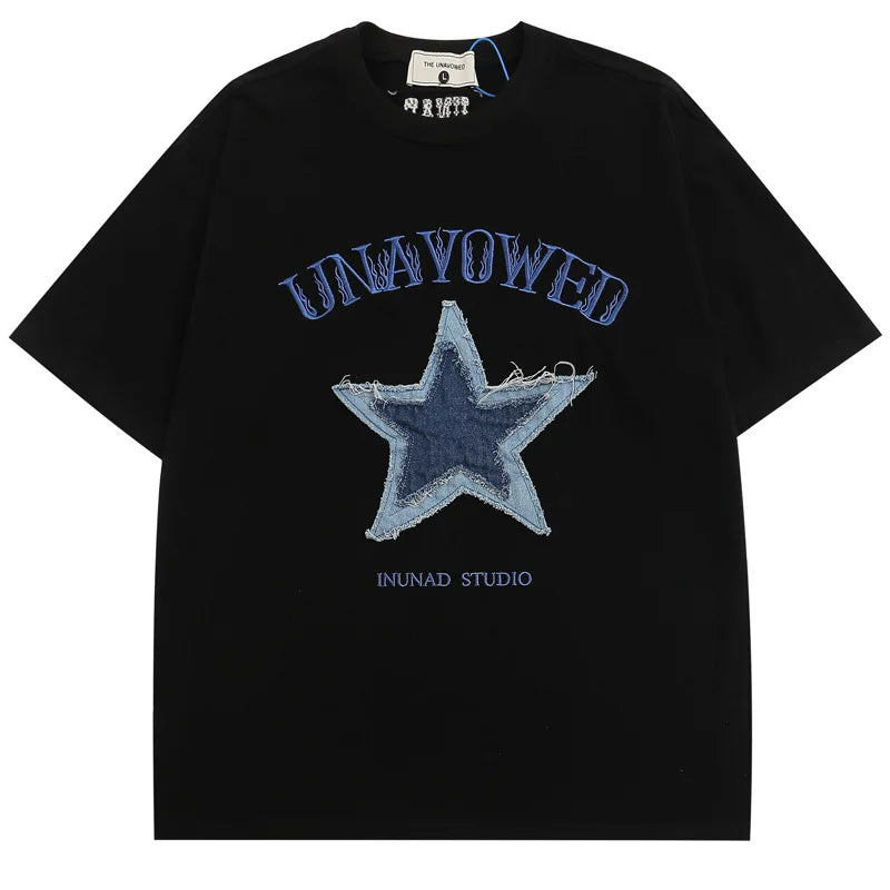Hip Hop Five-Pointed Star Oversize T-Shirt