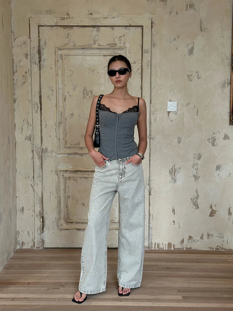 Y2K Gray Baddie Tank Top