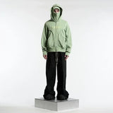 Vintage Zip-Up Oversized Hoodie Sweatshirt