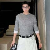 Contrast Color Patchwork O-Neck T-Shirt