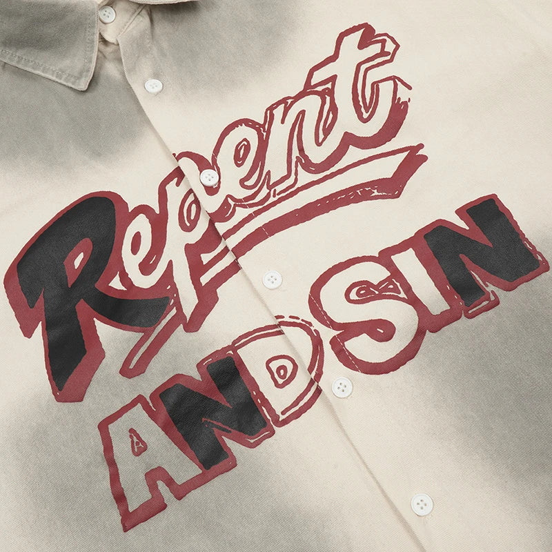 Vintage Spray Painted Dirty Letter T-Shirt