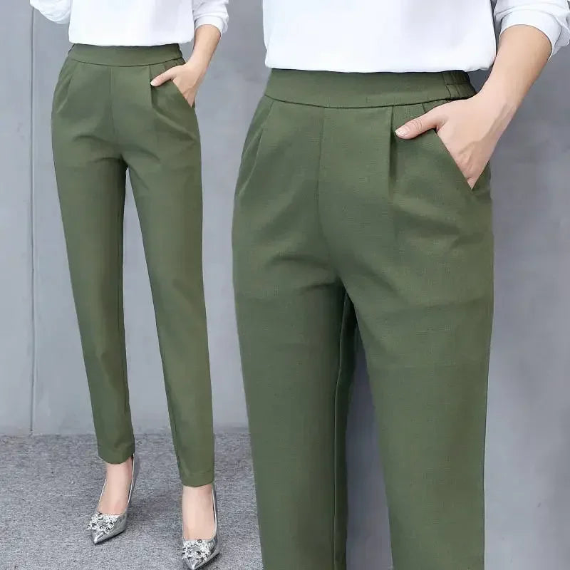 Corporate Girl High Waist Stretch Pants