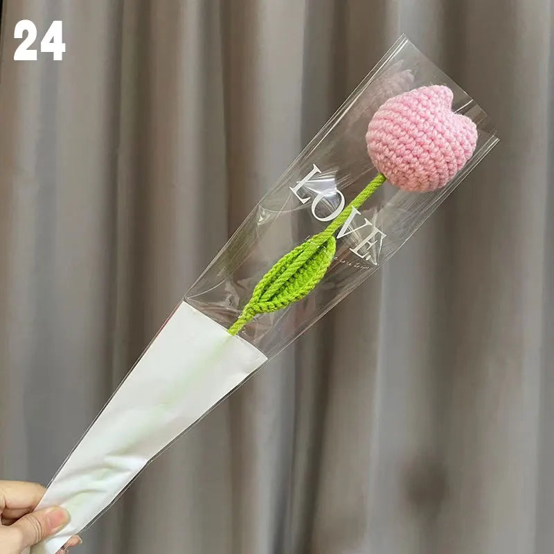 Gestrickter Rosen-Tulpen-Blumenstrauß für Hochzeiten