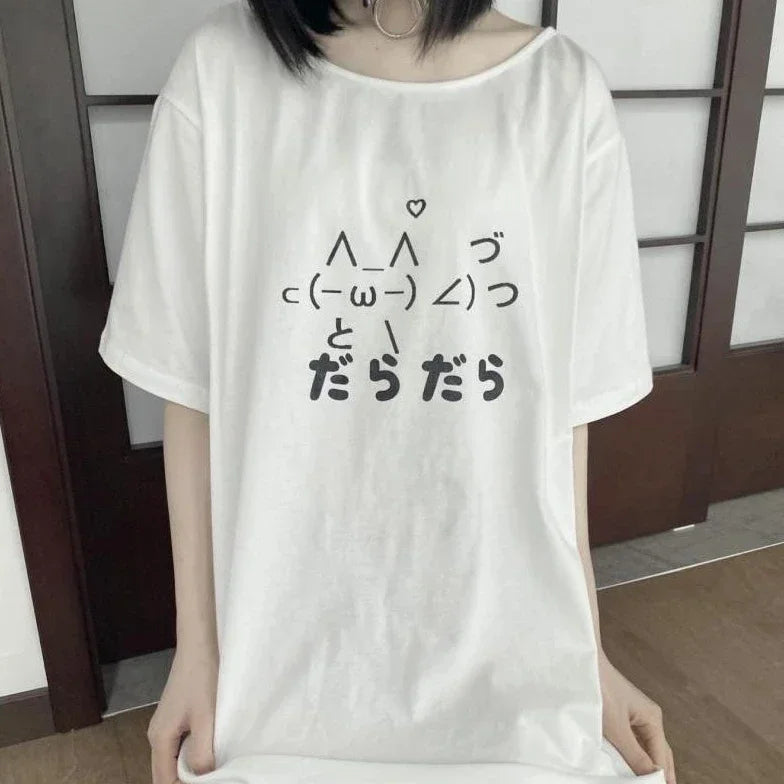 Camiseta holgada de verano extragrande con dibujos animados