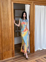 Vintage Cut Out Floral Maxi Dress