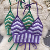 Handmade Knitted Sexy Halter Women Top Crochet