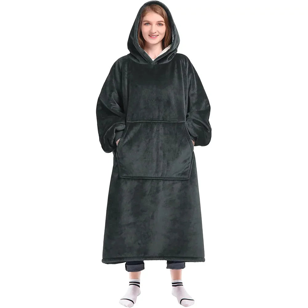 Soft Blanket Hooded Sweatshirt with Pockets