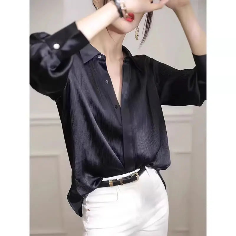 Corporate Girl Black Long-sleeve Shirt