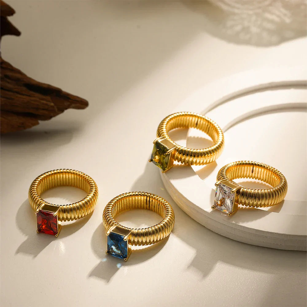 Vintage Golden Chunky Rings