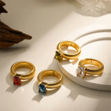 Vintage Golden Chunky Rings