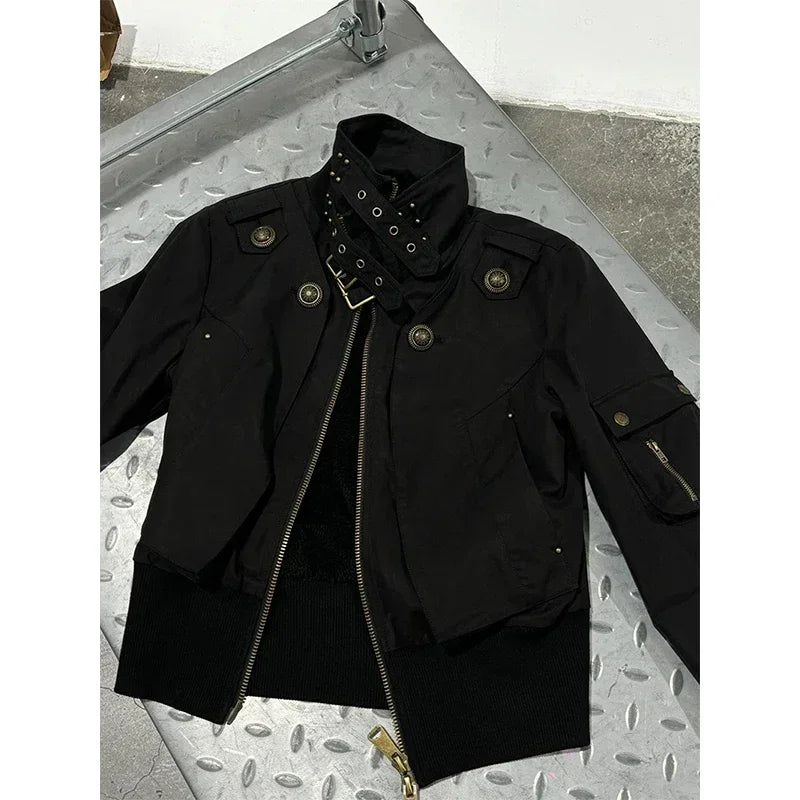 Y2K Buckle Collar Jacket