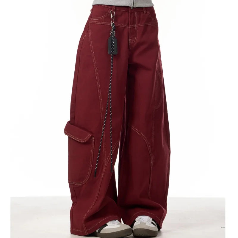 Cyberpunk High Waisted Cargo Jeans
