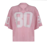 Stylish Number Print V-Neck Football T-Shirt