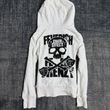 Slim Gothic White Zipper Hoodie
