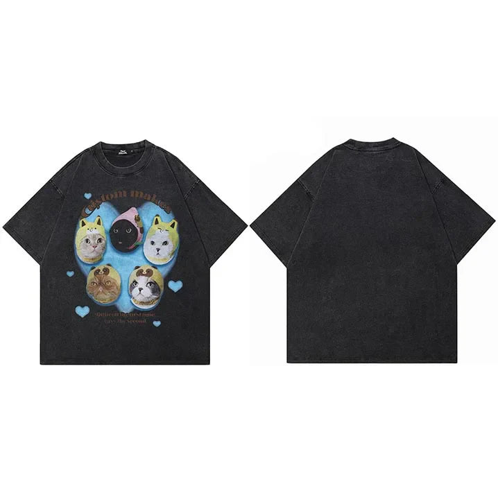 Camiseta de bebé de gato grande con estampado divertido