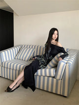 Dark Fairy One Shoulder Floral Maxi Dress
