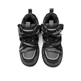 Retro Black Punk Cowhide Sneakers