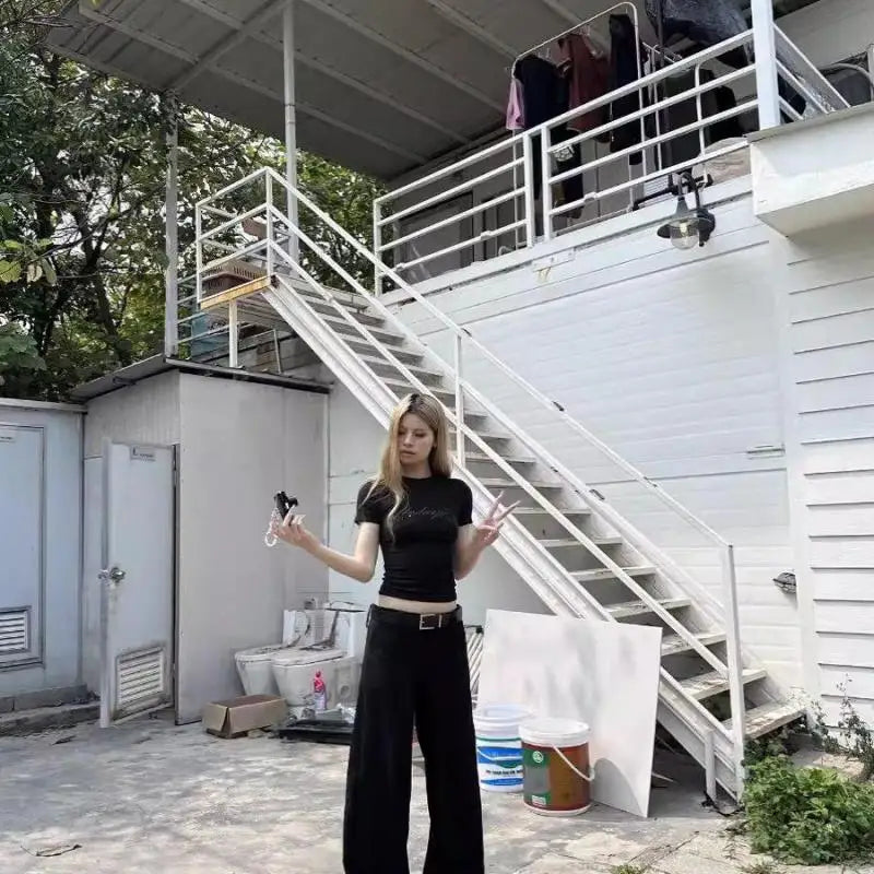 Y2K Paws Print Slim Crop Top