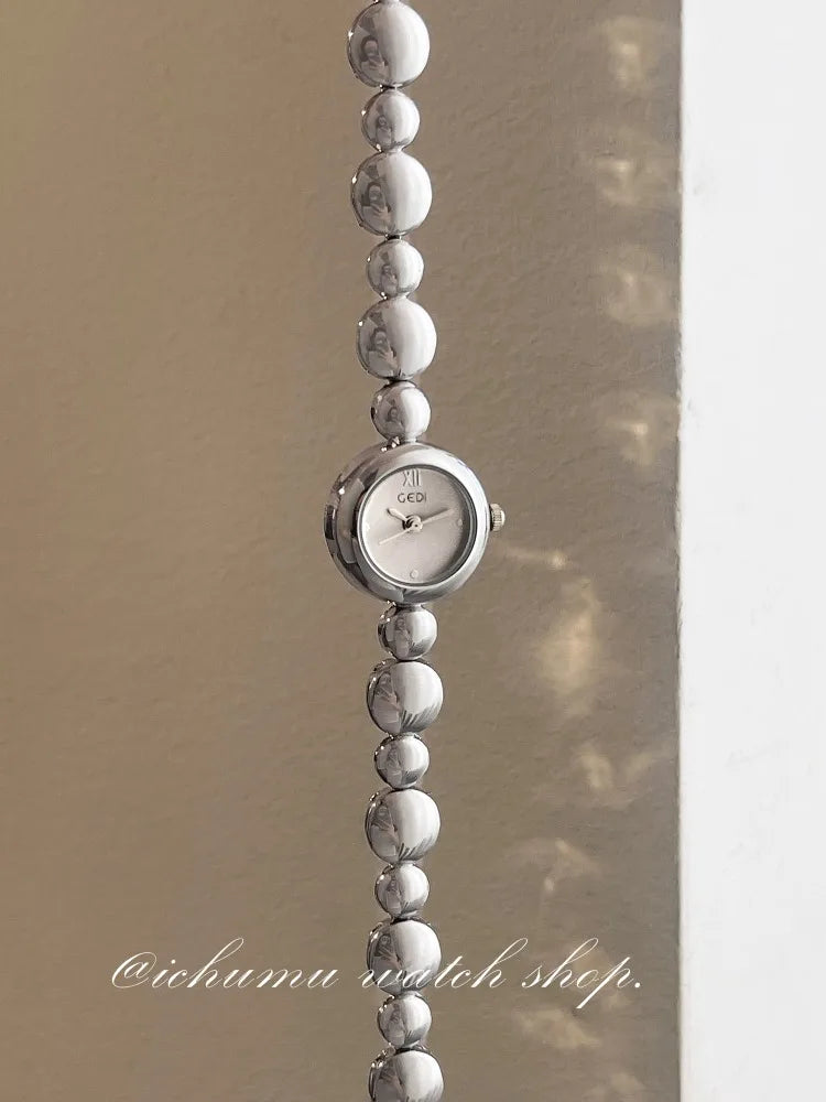 Ladies Silver Bracelet Round Quartz Watch