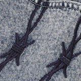 Contrast Color Embroidered Denim Jeans