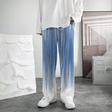 Silk Pleated Wide Leg Abstract Pants