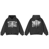 Y2K Faded Skeleton Graphic Hoodie