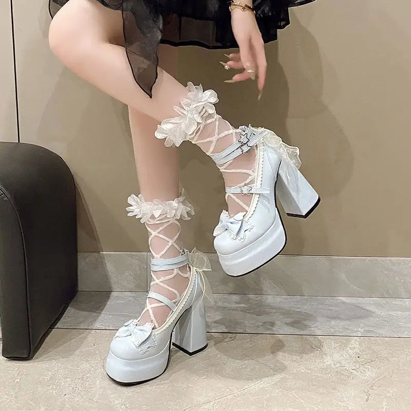 Lolita Coquette Chunky High Heels