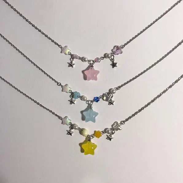 Starry Exquisite Beaded Pendant Necklace