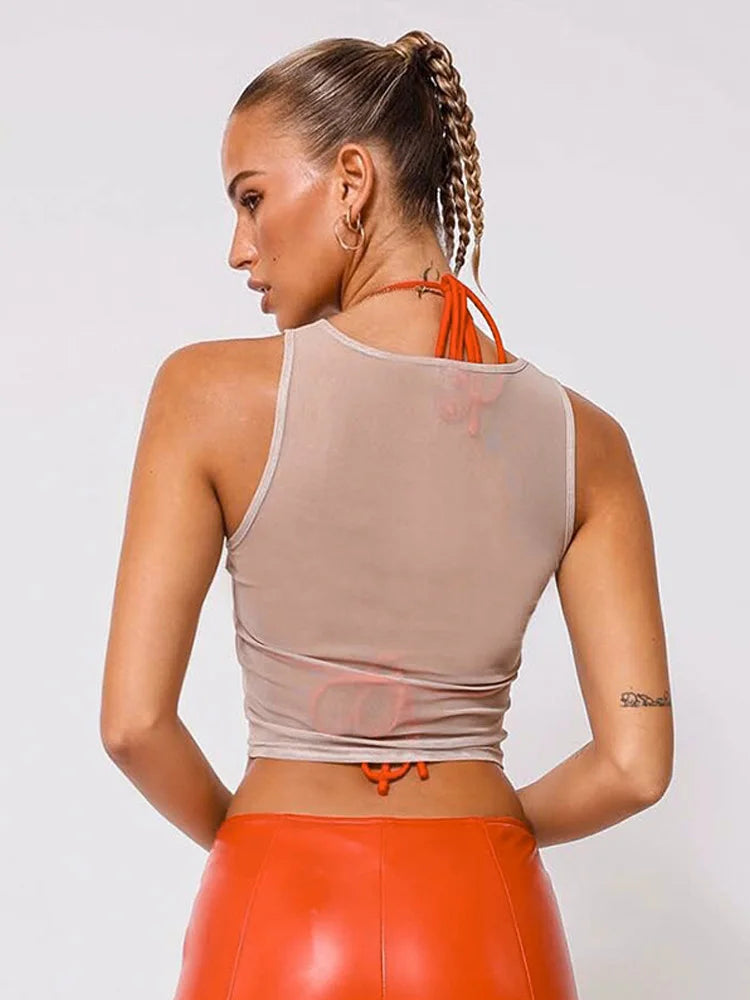 Y2k Sleeveless Sexy Cute Crop Top