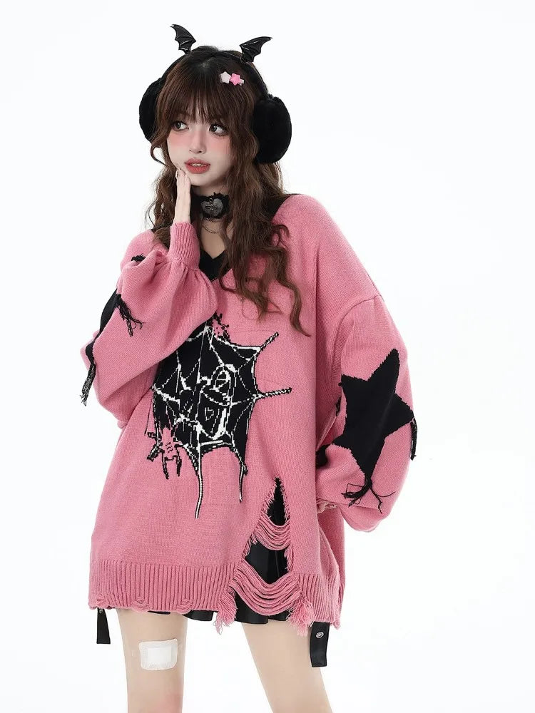 Cozy Star Print Knitted Sweater