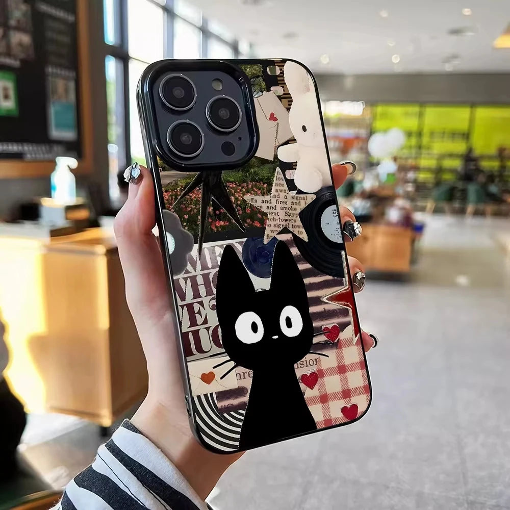 Graffiti Black Cat Pattern iPhone Cases