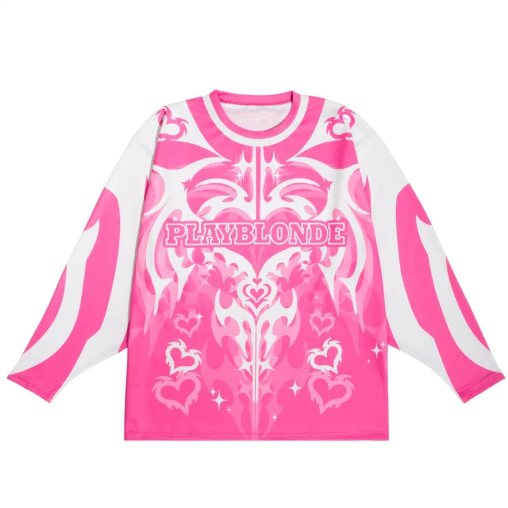 Y2K Retro Pink Motorcycle Sweatshirt