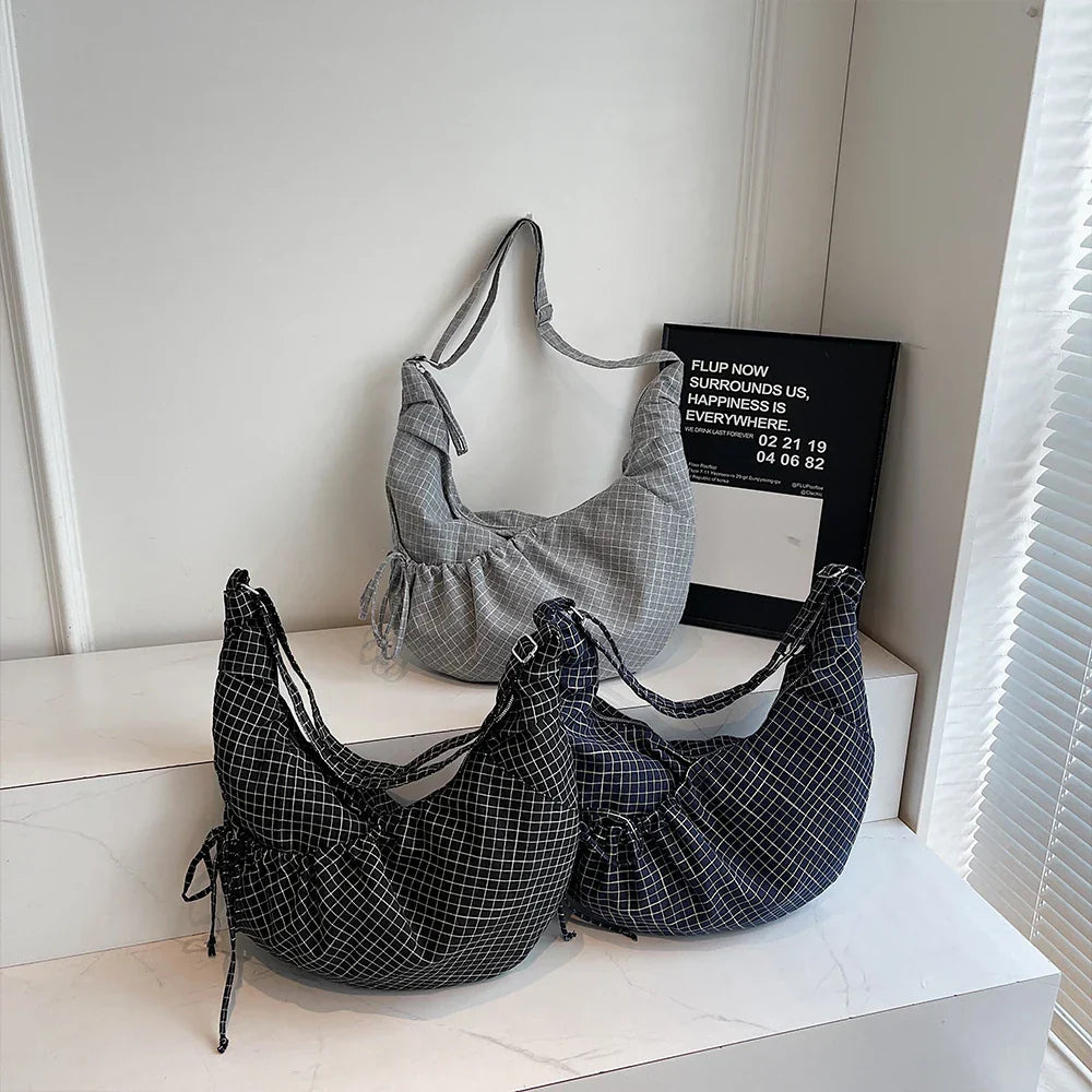 Korean Style Plaid Crossbody Bag