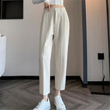 Corporate Girl Straight Leg High Waist Pants