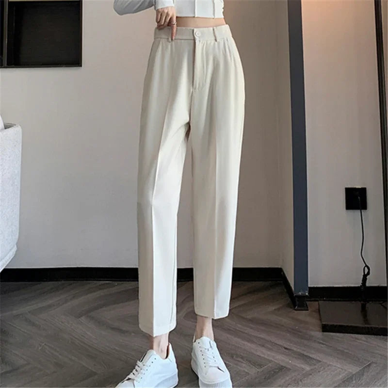 Corporate Girl Straight Leg High Waist Pants