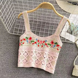 Vintage Knitted Retro Crochet Women Tank Tops