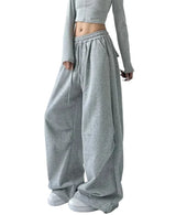 Graue weite Hose mit Kordelzug
