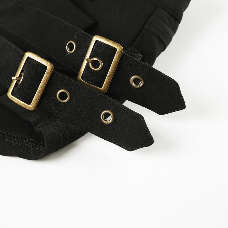 Y2K Baddie Black Buckle Shorts