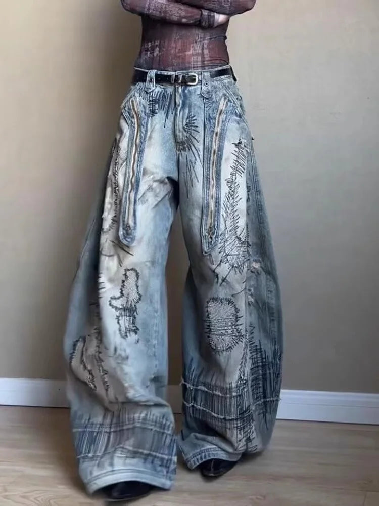 Y2K Sikle Baggy Jeans