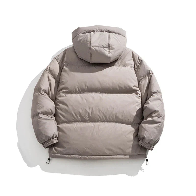 White Duck Down Winter Hooded Puffer Jacket