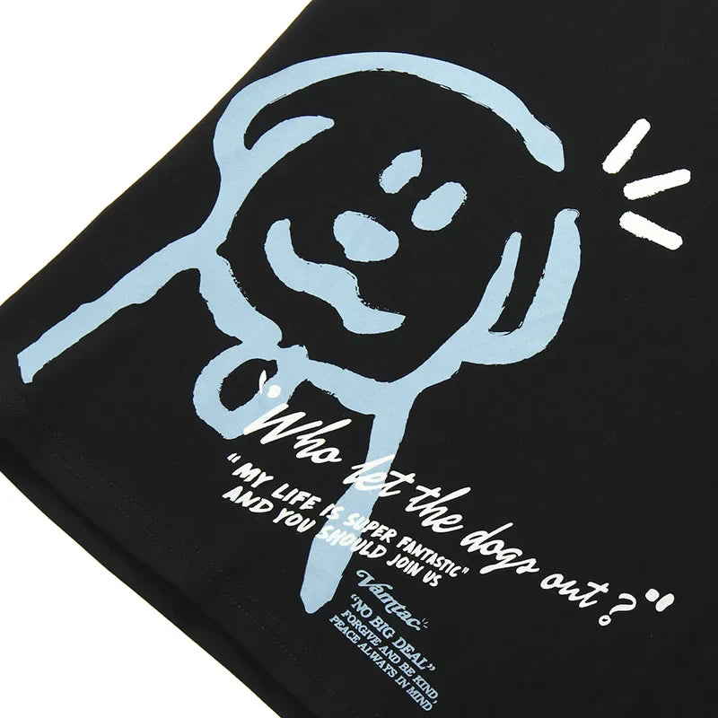 Lustiges Hip-Hop-Cartoon-Hunde-T-Shirt