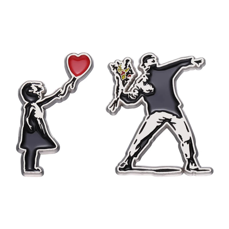 Classic Banksy Art Design Brooch