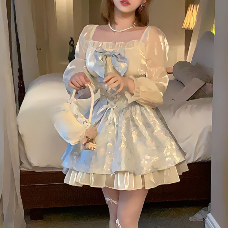 Coquette Bow Princess Mini Dress