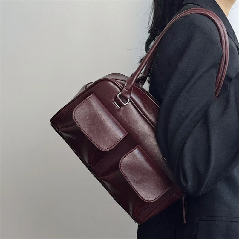 Bolso de hombro Y2K con doble bolsillo